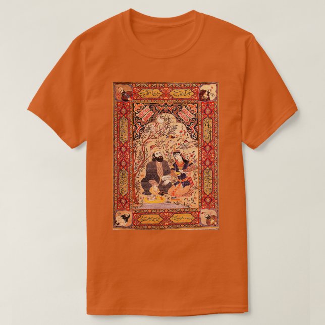 Antique Tabriz Omar Khayam Rug Print T-Shirt (Design vorne)