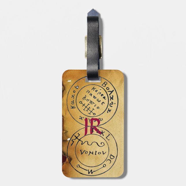 ANTIQUE TALISMAN / PIRATES TREASMAPS PARCHMENT GEPÄCKANHÄNGER (Rückseite vertikal)