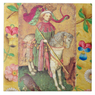 Antique Tarots / Deutsche Hofkarten / König der Fa Fliese