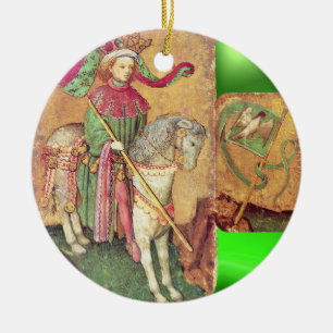 Antique Tarots / Deutsche Hofkarten / König der Fa Keramikornament