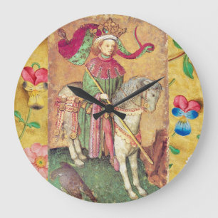 Antique Tarots /German Court Cards/King of Falcons Große Wanduhr