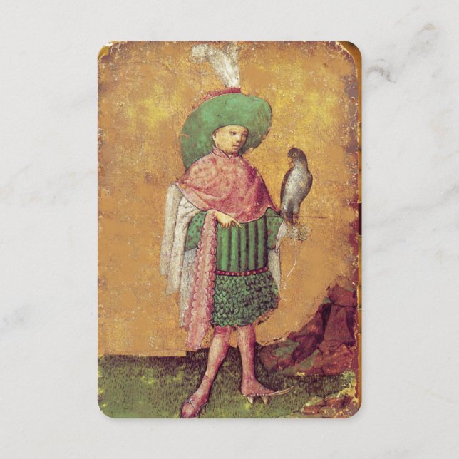 Antique Tarots German Court Cards/Squire of Falcon (Vorderseite)