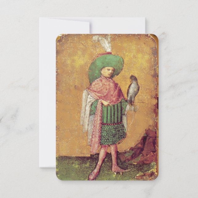 Antique Tarots German Court Cards/Squire of Falcon (Vorderseite)