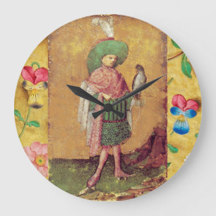 Antique Tarots German Court Cards/Squire of Falcon Große Wanduhr