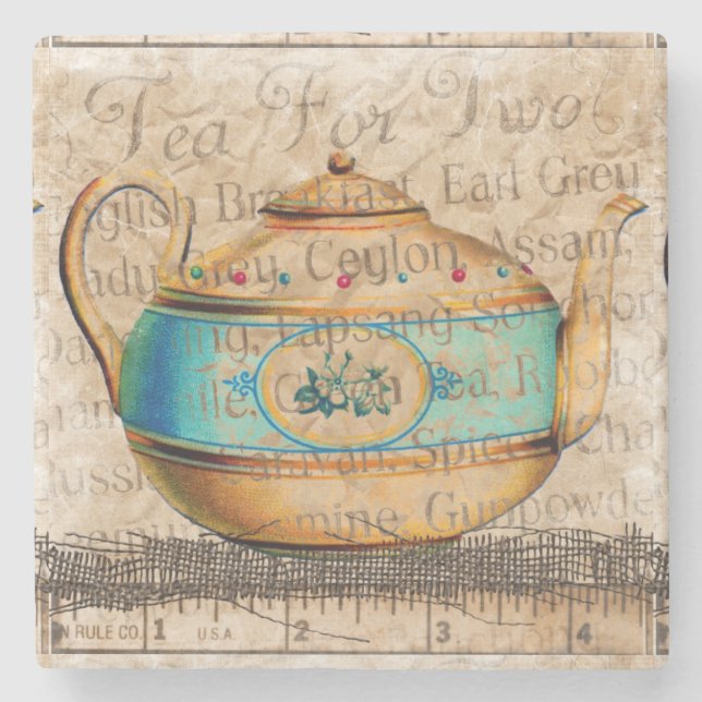 Antique Tea Pot Steinuntersetzer (Vorderseite)