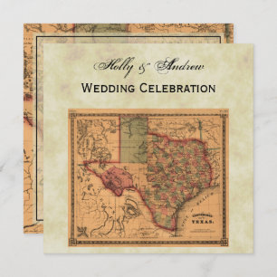 * Antique Texas Map #1, Distressed BG #3 Einladung