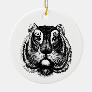 Antique Tiger Cat Keramik Ornament