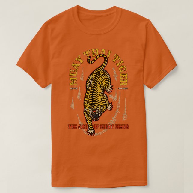 Antique Tiger Muay Thai Tattoo T-Shirt (Design vorne)