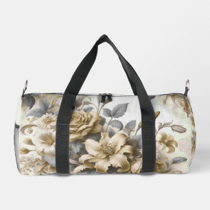 Antique Tinge Yellow Floral Perfektion Duffle Bag