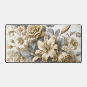 Antique Tinge Yellow Floral Perfektion Schreibtischunterlage