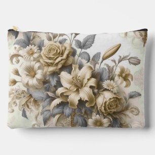 Antique Tinge Yellow Floral Perfektion Zubehörtasche
