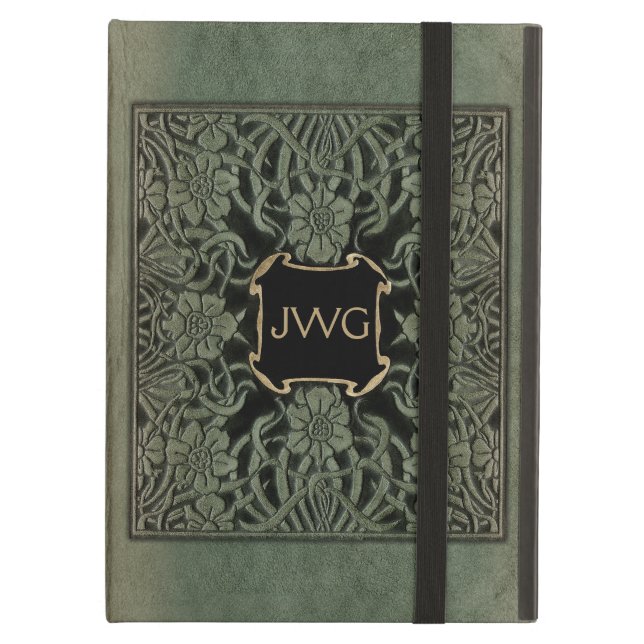 Antique Toolkit Leder Monogram Buchabdeckung (Vorderseite Geschlossen)