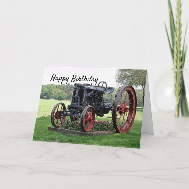 Antique Tractor Birthday Karte (Vorderseite)