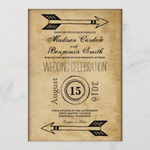 Antique Tribal Arrow Vintage Hochzeit Einladungen