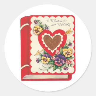 Antique Valentine Blume Herzstück Runder Aufkleber
