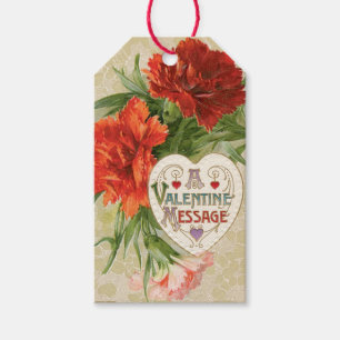Antique Valentine Carnation Herz Geschenkanhänger