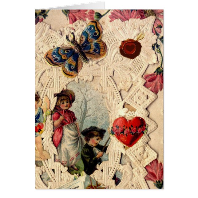 ANTIQUE VALENTINE LACE, CUPID, LIEBER UND SCHALTFL (Vorne)
