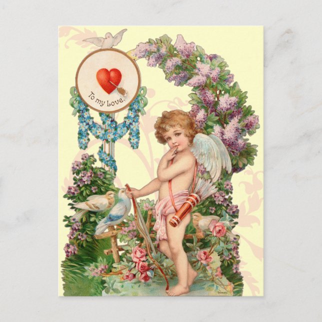 Antique Valentine Postkarte (Vorderseite)