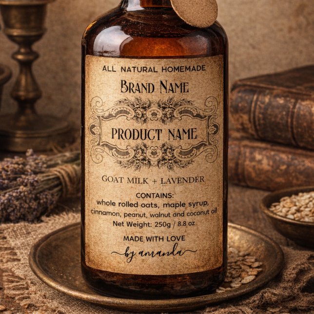 Antique Vertical Apothecary Style Labels Weinetikett (Von Creator hochgeladen)