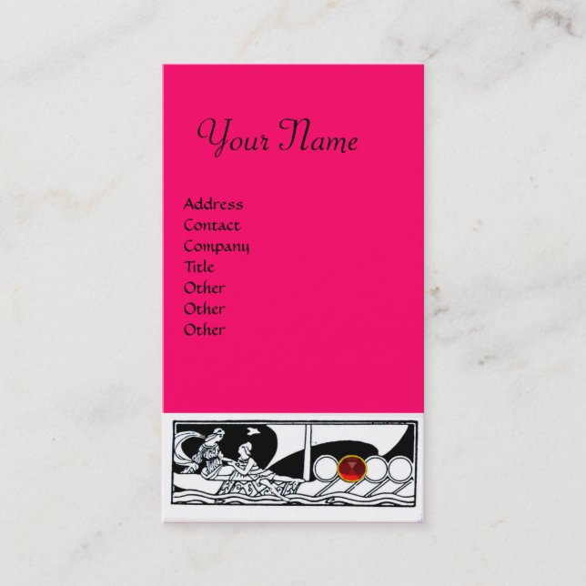ANTIQUE VESSEL Seefahrt Ruby Pink Schwarz-weiß Visitenkarte (Vorderseite)