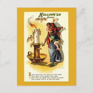 Antique / Vintag Halloween Fortune Postkarte