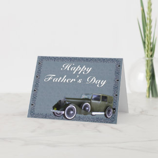 Antique Vintage Car Happy Vatertag Card Karte