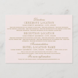 Antique Vintage Hochzeitsinformationen Pink pink Begleitkarte