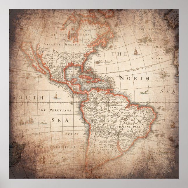 Antique Vintage Map Poster (Vorne)