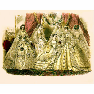 Antique Wedding Bridal Fotoskulptur Magnet