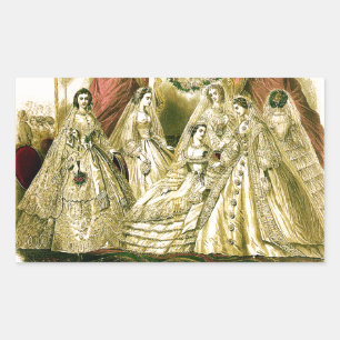Antique Wedding Bridal Rechteckiger Aufkleber