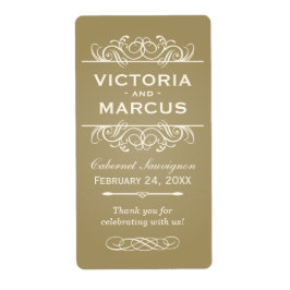 Antique Wedding Wine Flasche Monogram Fevor Labels