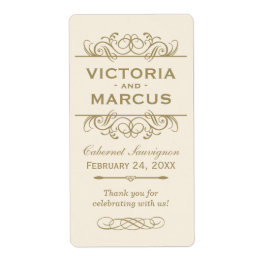 Antique Wedding Wine Flasche Monogram Fevor Labels