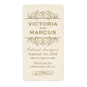 Antique Wedding Wine Flasche Monogram Fevor Labels
