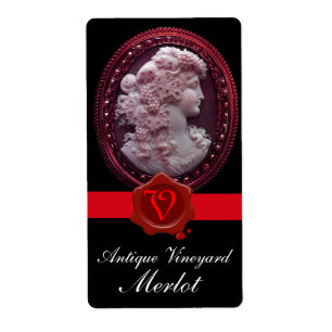 ANTIQUE WEINLADY UND GRAPEN ROTES WAX SIEGEL MONOG
