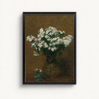 Antique White Floral Vase Wall Poster