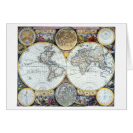 Antique World Map, Atlas Maritimus von John Seller