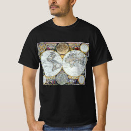 Antique World Map, Atlas Maritimus von John Seller T-Shirt