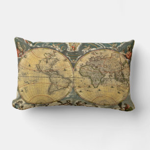Antique World Map erschüttert #2 Lendenkissen