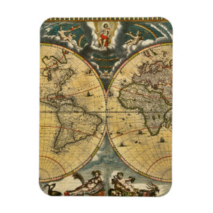 Antique World Map erschüttert #2 Magnet