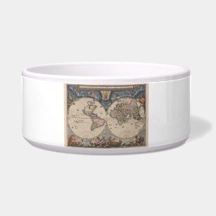 Antique World Map: Historische Kartographie Kunst Napf