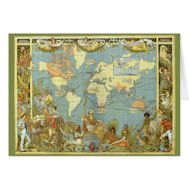 Antique World Map of the British Empire, 1886 (Vorderseite (Horizontal))