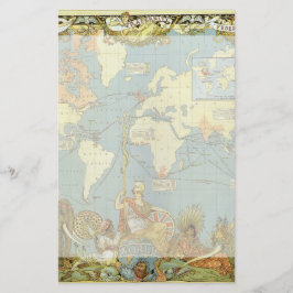 Antique World Map of the British Empire, 1886 Briefpapier