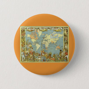 Antique World Map of the British Empire, 1886 Button