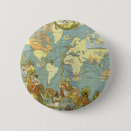 Antique World Map of the British Empire, 1886 Button