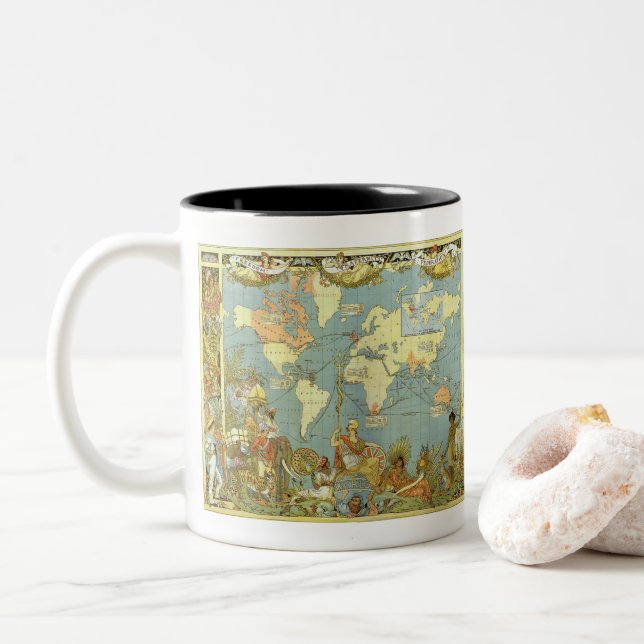 Antique World Map of the British Empire, 1886 Kaffeetasse (Mit Donut)