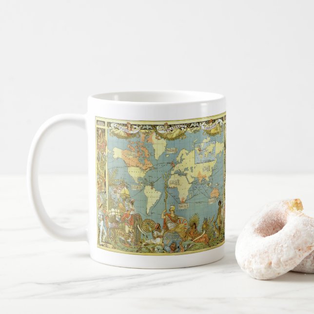 Antique World Map of the British Empire, 1886 Kaffeetasse (Mit Donut)