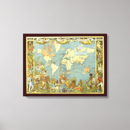 Antique World Map of the British Empire, 1886 Leinwanddruck