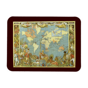 Antique World Map of the British Empire, 1886 Magnet
