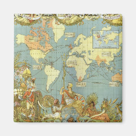 Antique World Map of the British Empire, 1886 Magnet