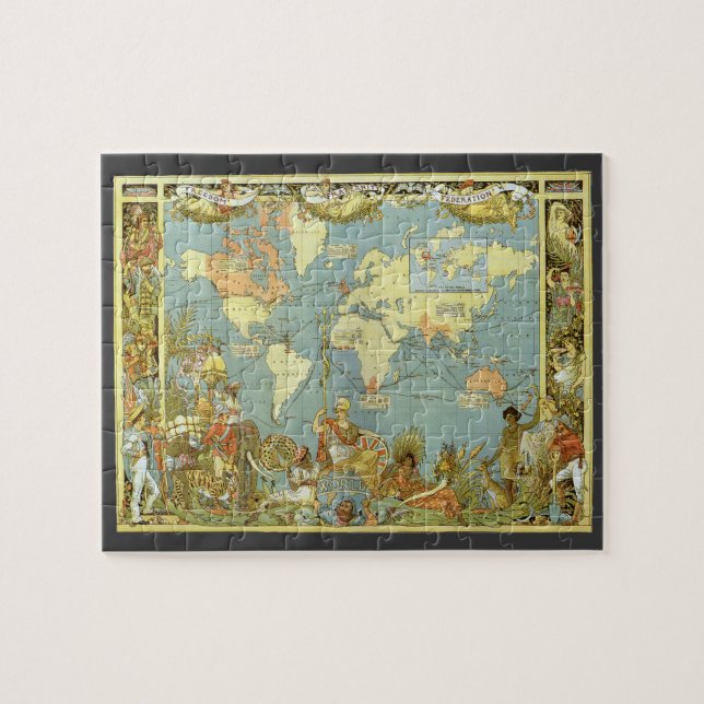 Antique World Map of the British Empire, 1886 Puzzle (Horizontal)